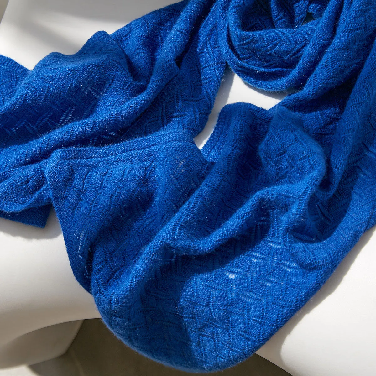 100% Cashmere Solid Color Knit Scarves