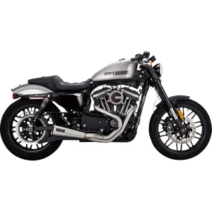 2 Into 1 Upsweep PCX Exhaust - Brushed Stainless - 2014-2022 Harley-Davidson XL (Except RH)