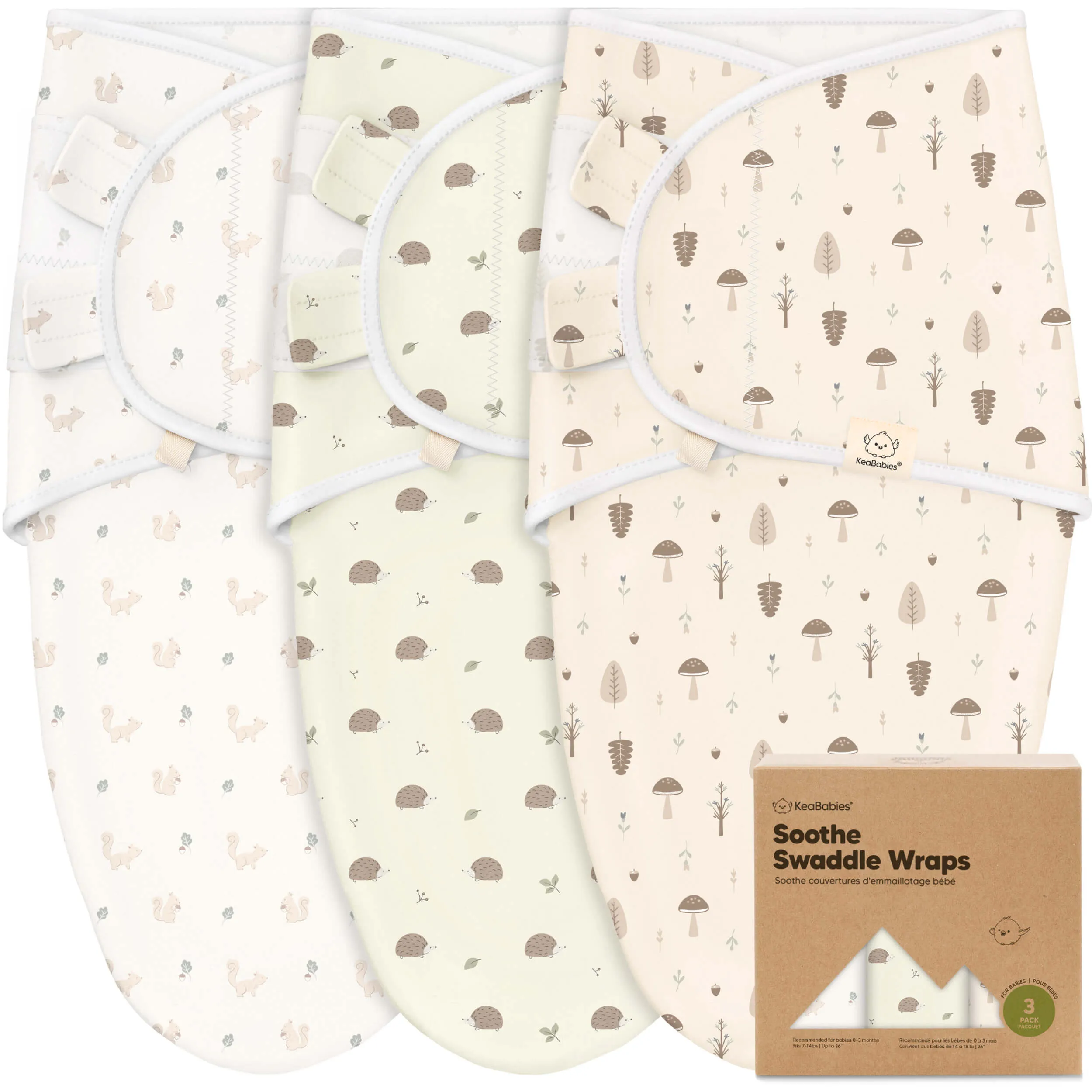 3-Pack Soothe Swaddle Wraps (Nibbles/Bruce)