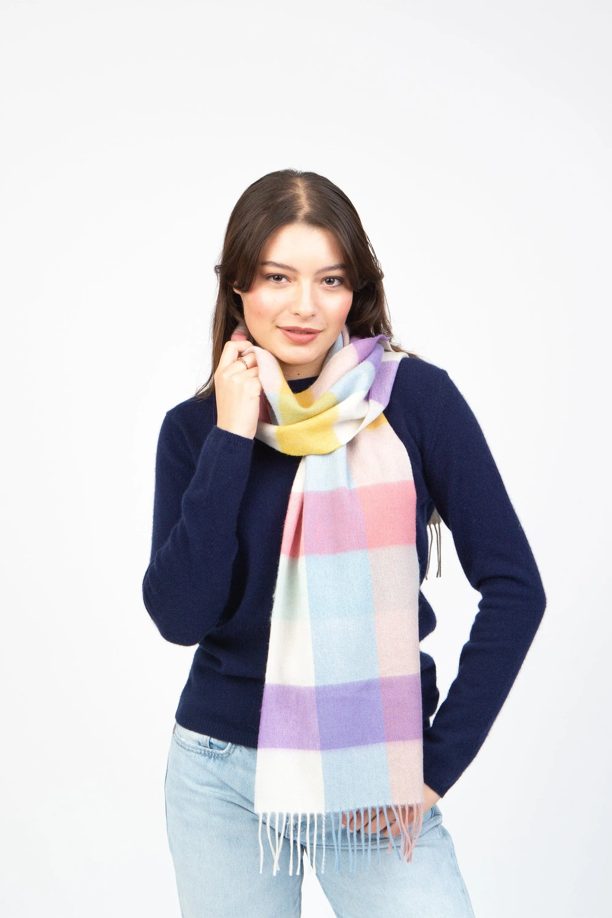 3 Square Cashmere Scarf - Candy