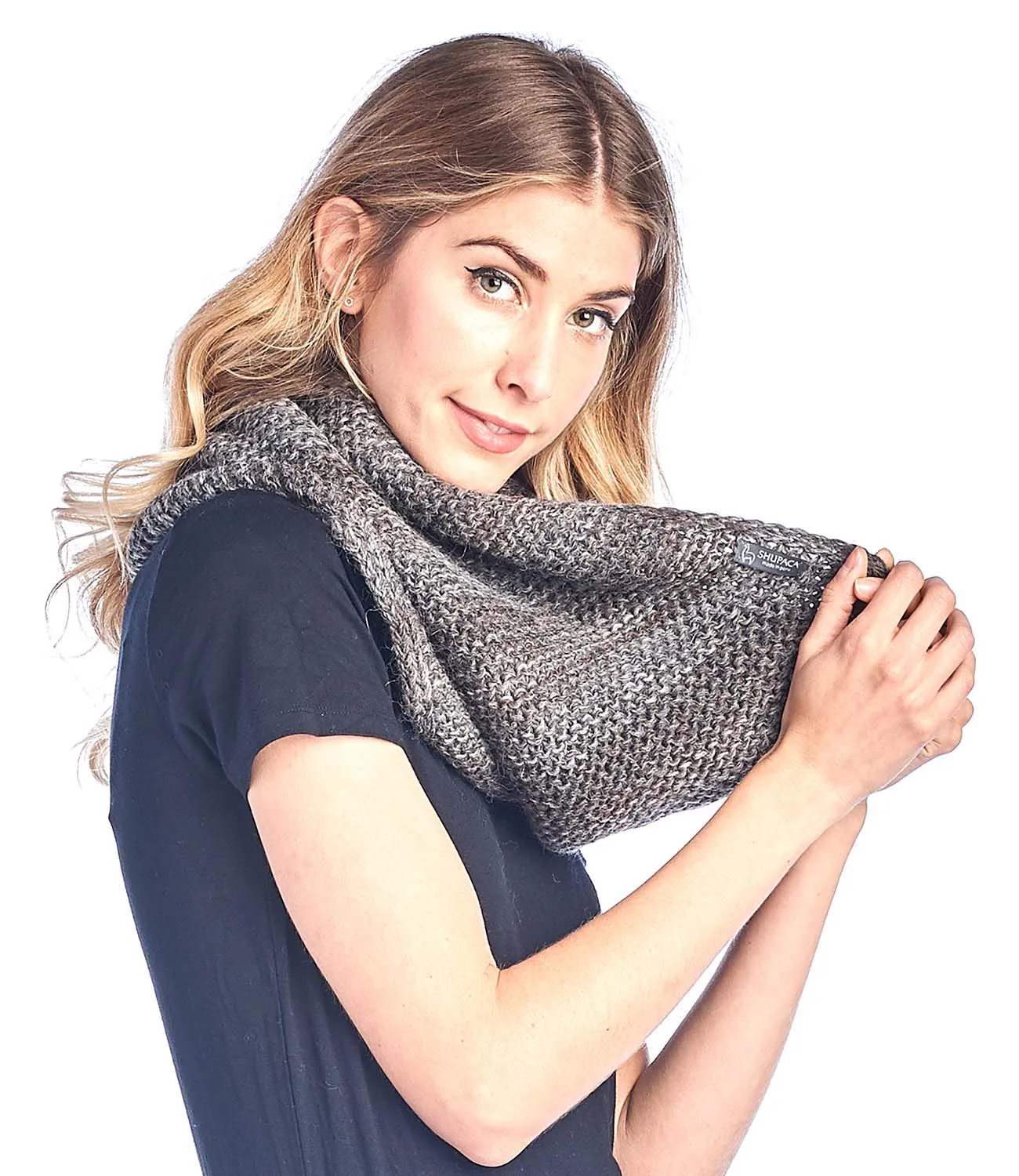 Alpaca Neck Warmer - Highland - Burnt Charcoal