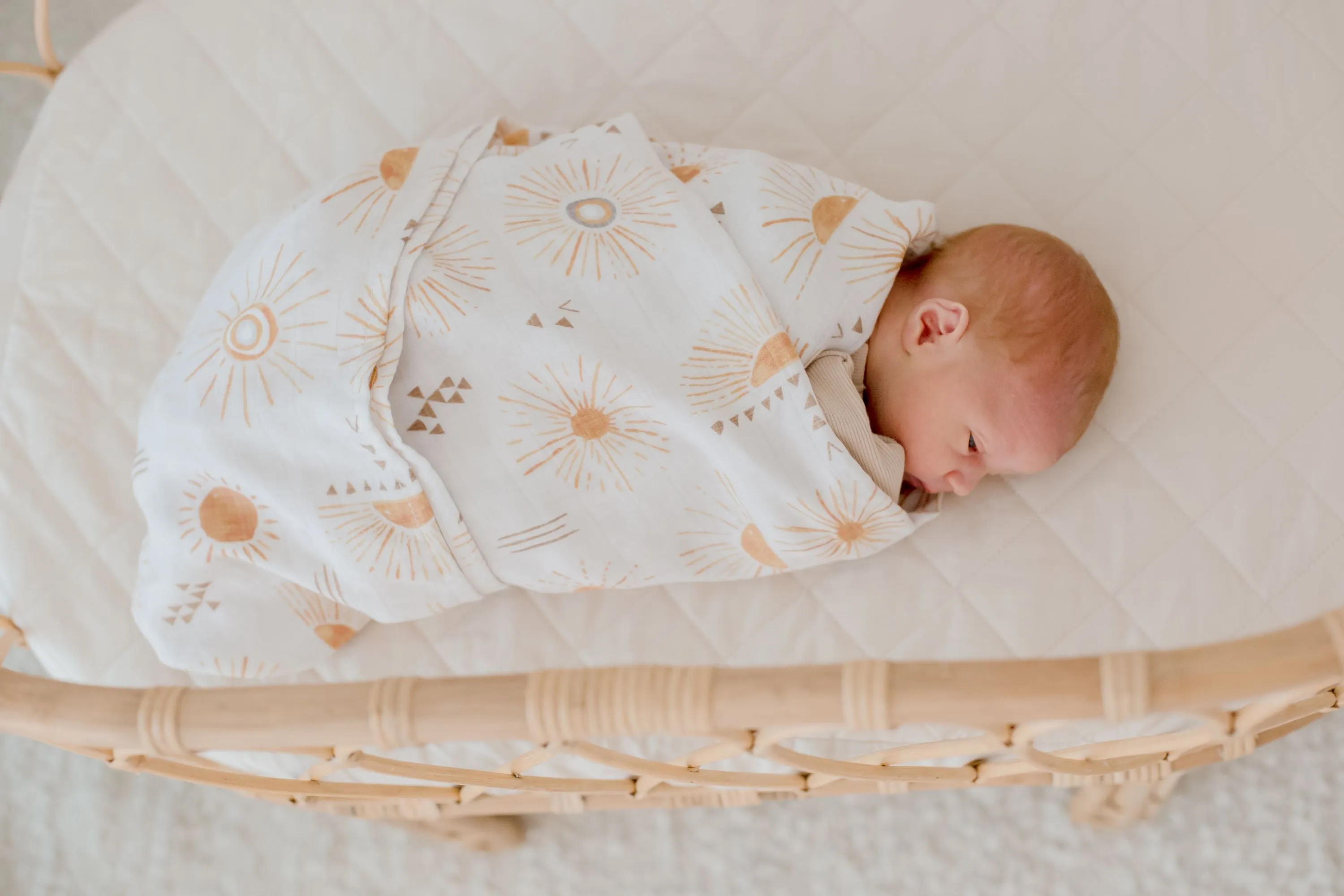 Bambella Designs Bamboo Cotton Muslin Swaddle Wrap - Bohemian Sunshine