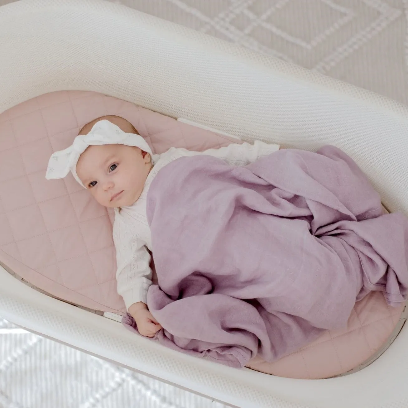 Bambella Designs Bamboo Cotton Muslin Swaddle Wrap - Dusty Lilac