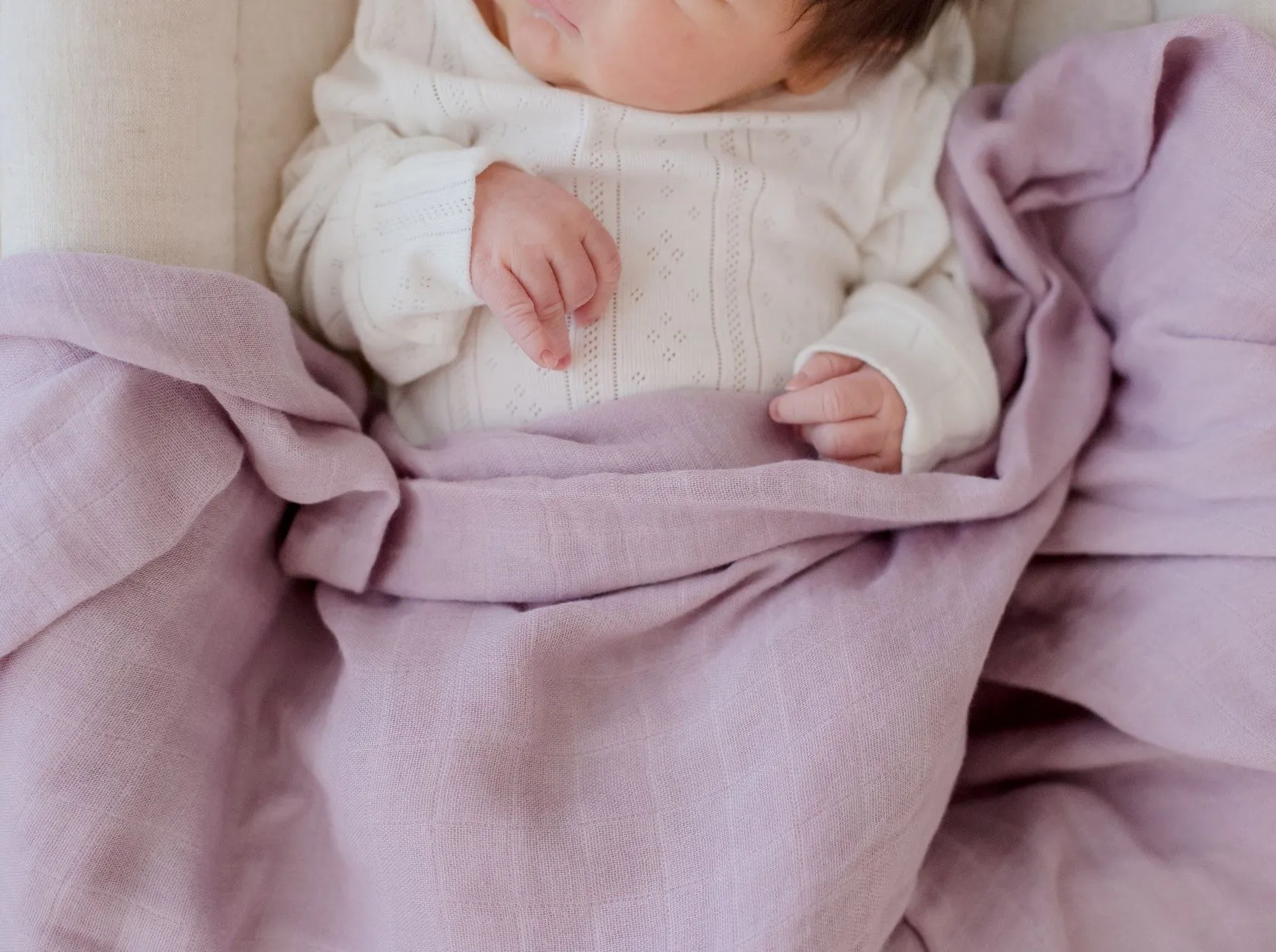 Bambella Designs Bamboo Cotton Muslin Swaddle Wrap - Dusty Lilac