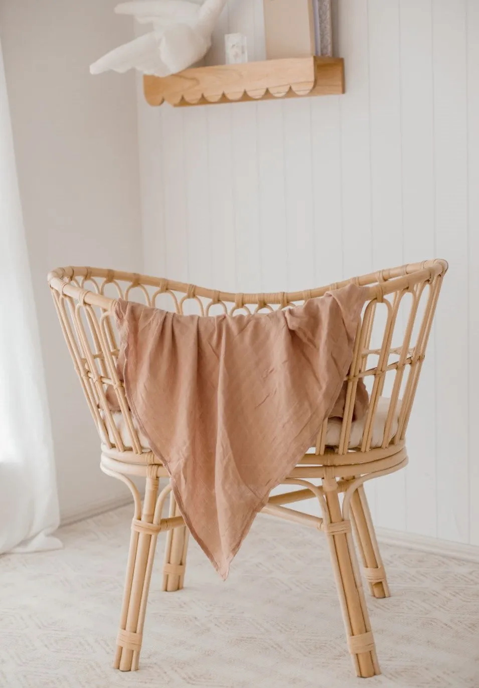 Bambella Designs Bamboo Cotton Muslin Swaddle Wrap - Hazelnut