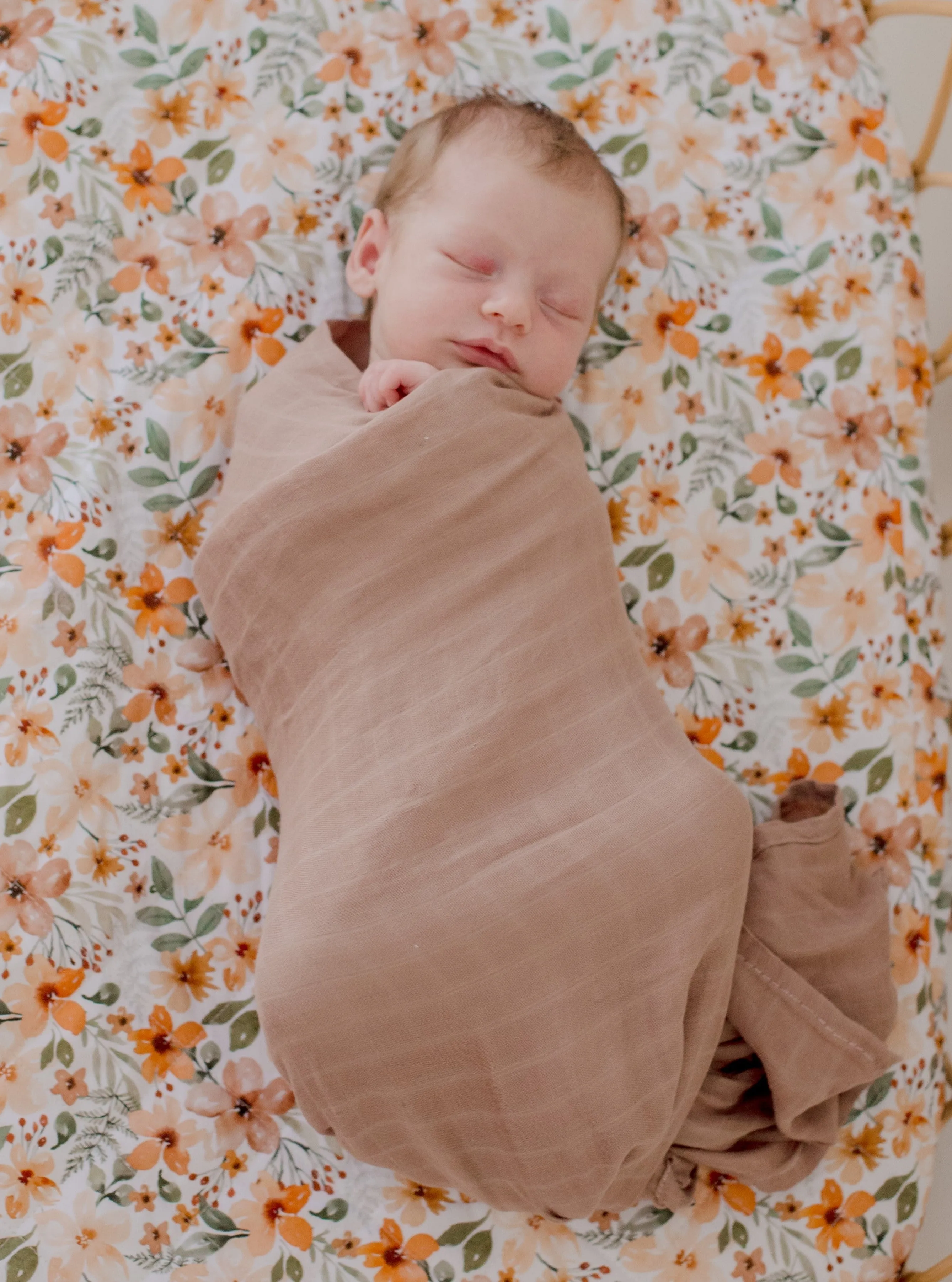 Bambella Designs Bamboo Cotton Muslin Swaddle Wrap - Hazelnut