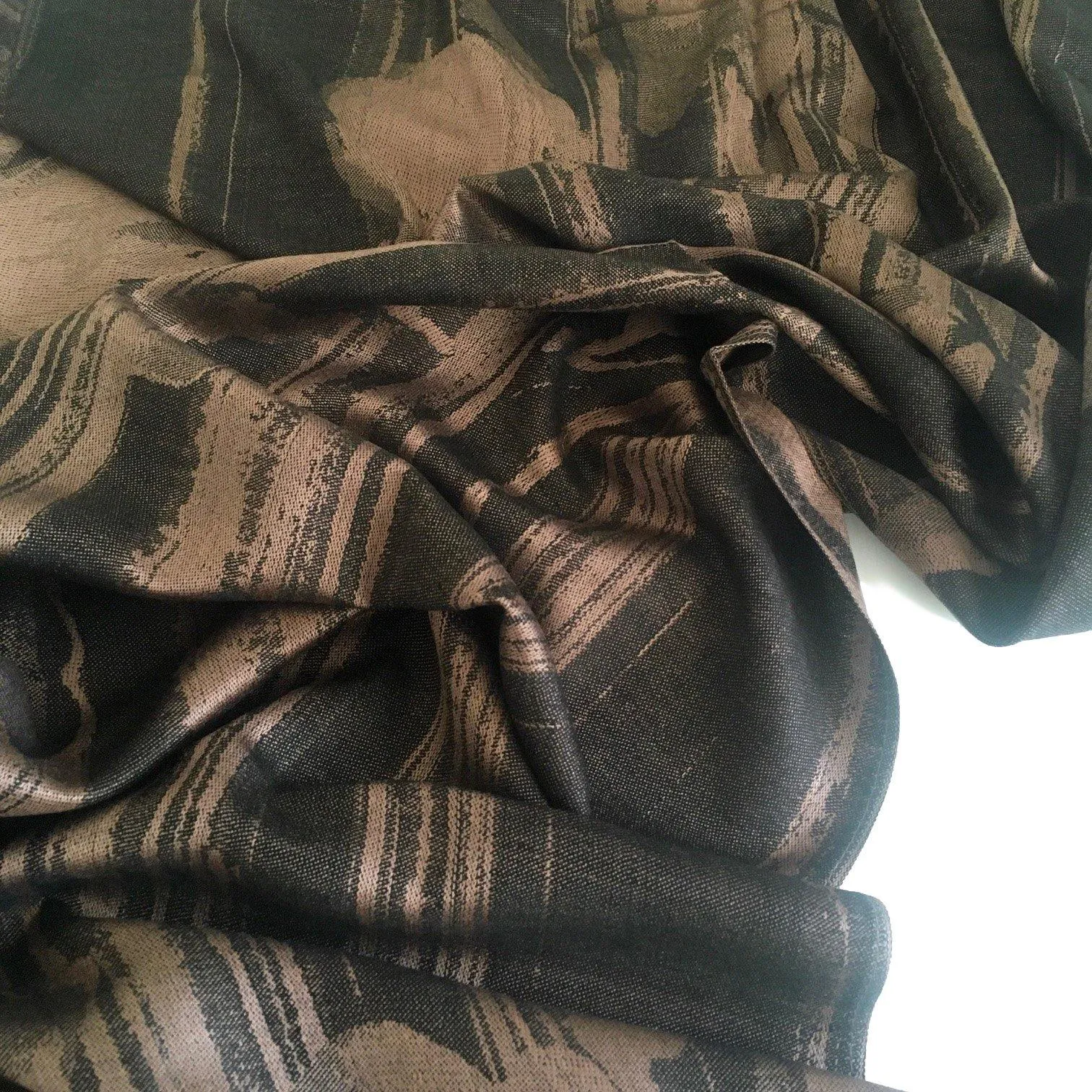 BLACK BRONZE REVERSIBLE PASHMINA SHAWL SCARF IN ABSTRACT FLORAL PRINT