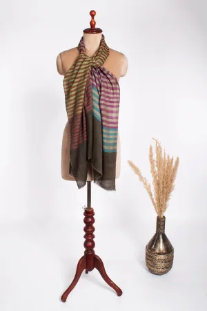 Chic Boho Style Handloomed Multi-Colored Cashmere Pashmina Scarf - MATLOCK