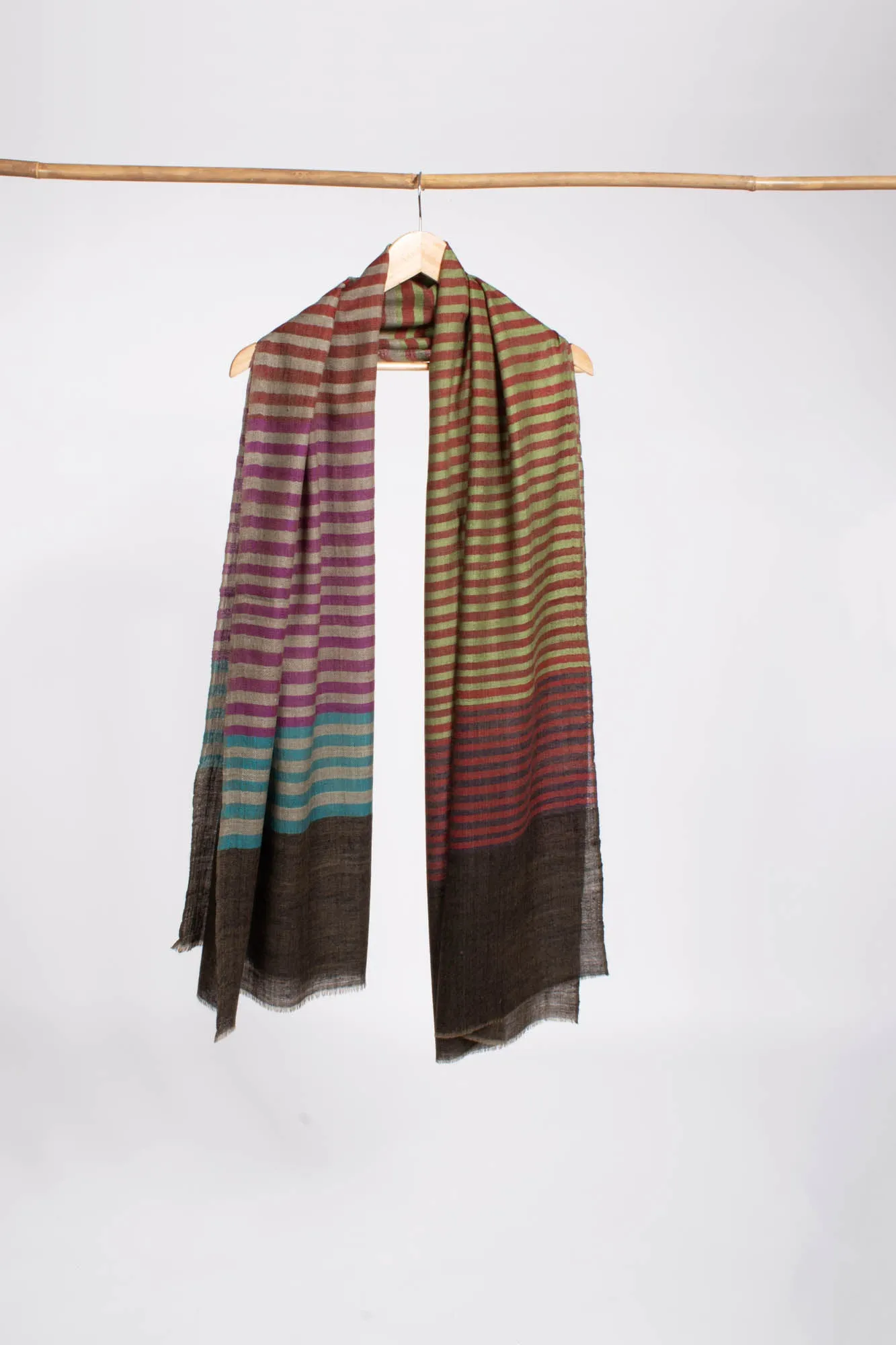 Chic Boho Style Handloomed Multi-Colored Cashmere Pashmina Scarf - MATLOCK