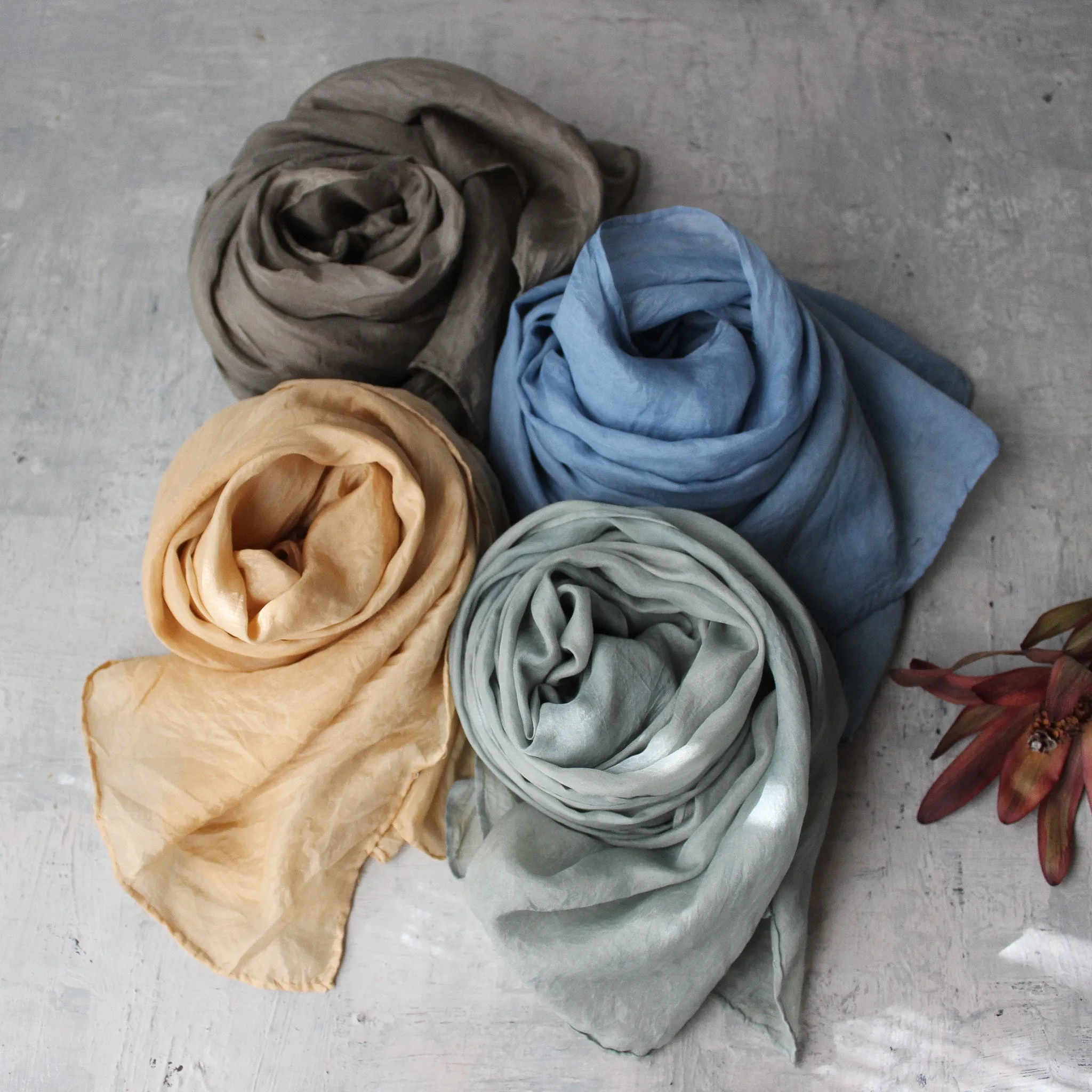 Botanical Dye Silk Scarves