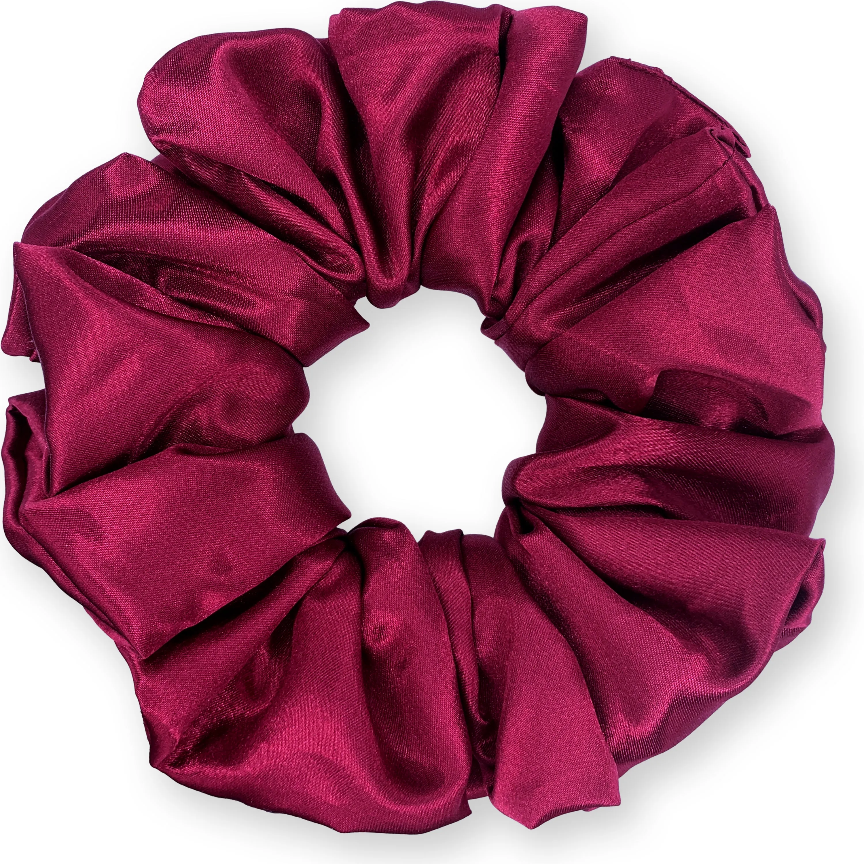 Bridal Satin Scrunchies King Size XXL Oversized Ponytail Holder Made in the USA Burgundy