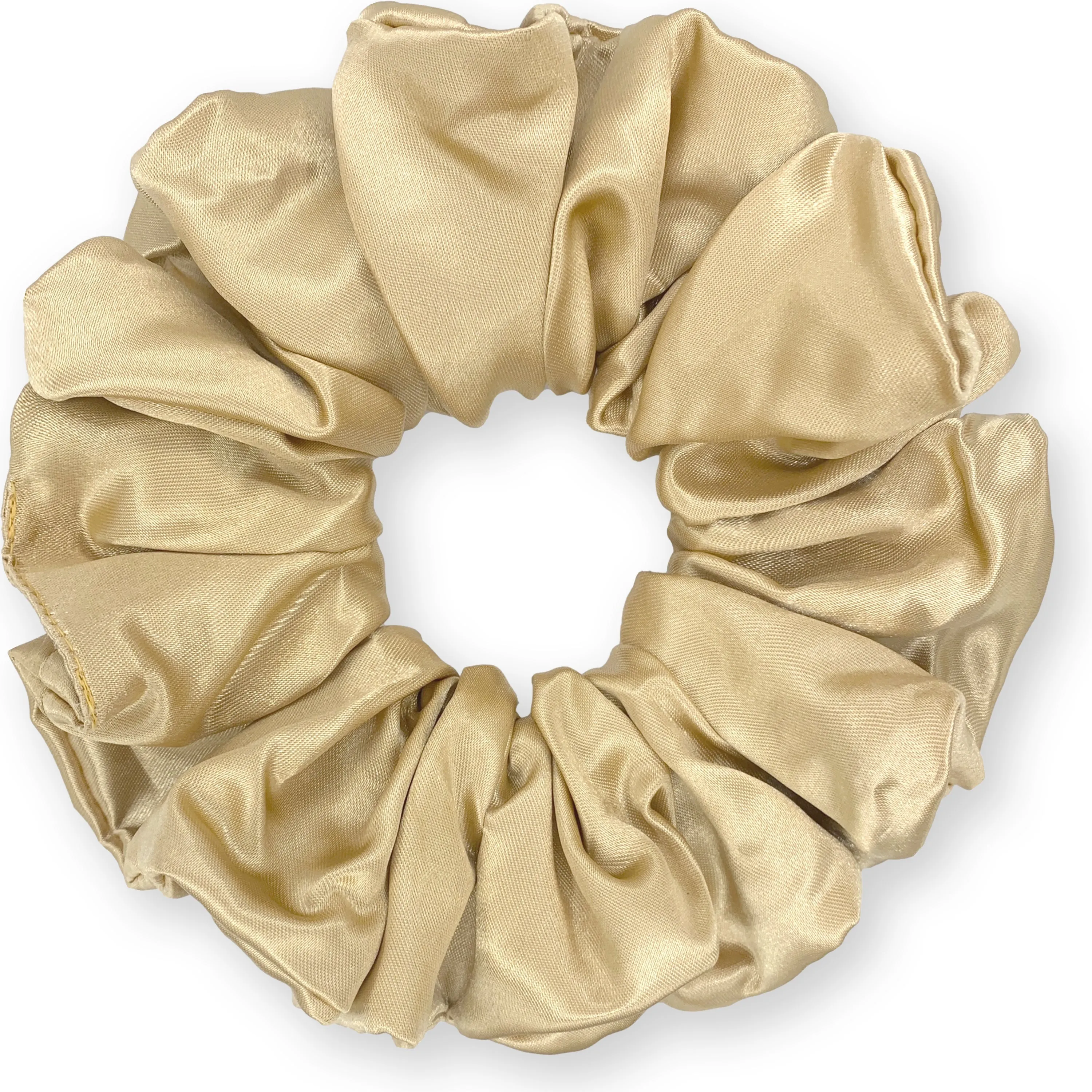 Bridal Satin Scrunchies King Size XXL Oversized Ponytail Holder Made in the USA Champagne