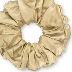 Bridal Satin Scrunchies King Size XXL Oversized Ponytail Holder Made in the USA Champagne