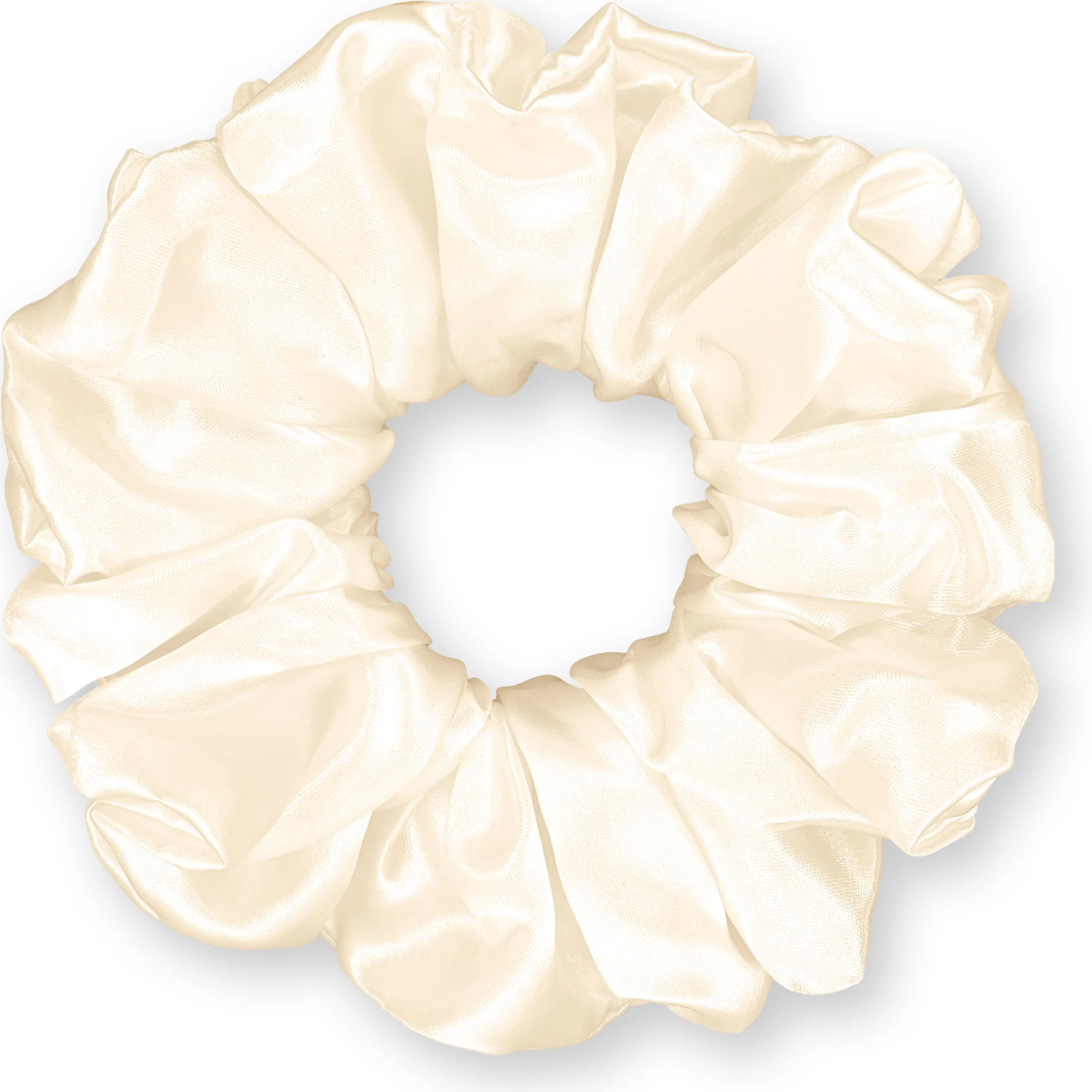 Bridal Satin Scrunchies King Size XXL Oversized Ponytail Holder Made in the USA Ivory