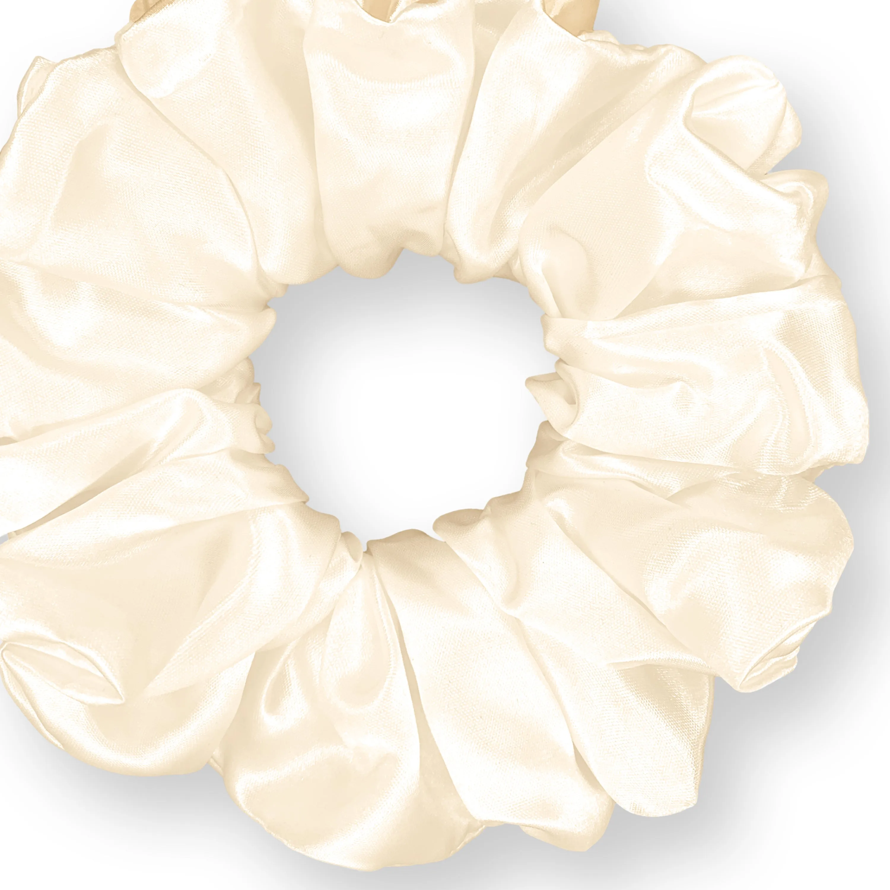 Bridal Satin Scrunchies King Size XXL Oversized Ponytail Holder Made in the USA Ivory