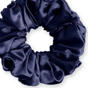 Bridal Satin Scrunchies King Size XXL Oversized Ponytail Holder Made in the USA Navy