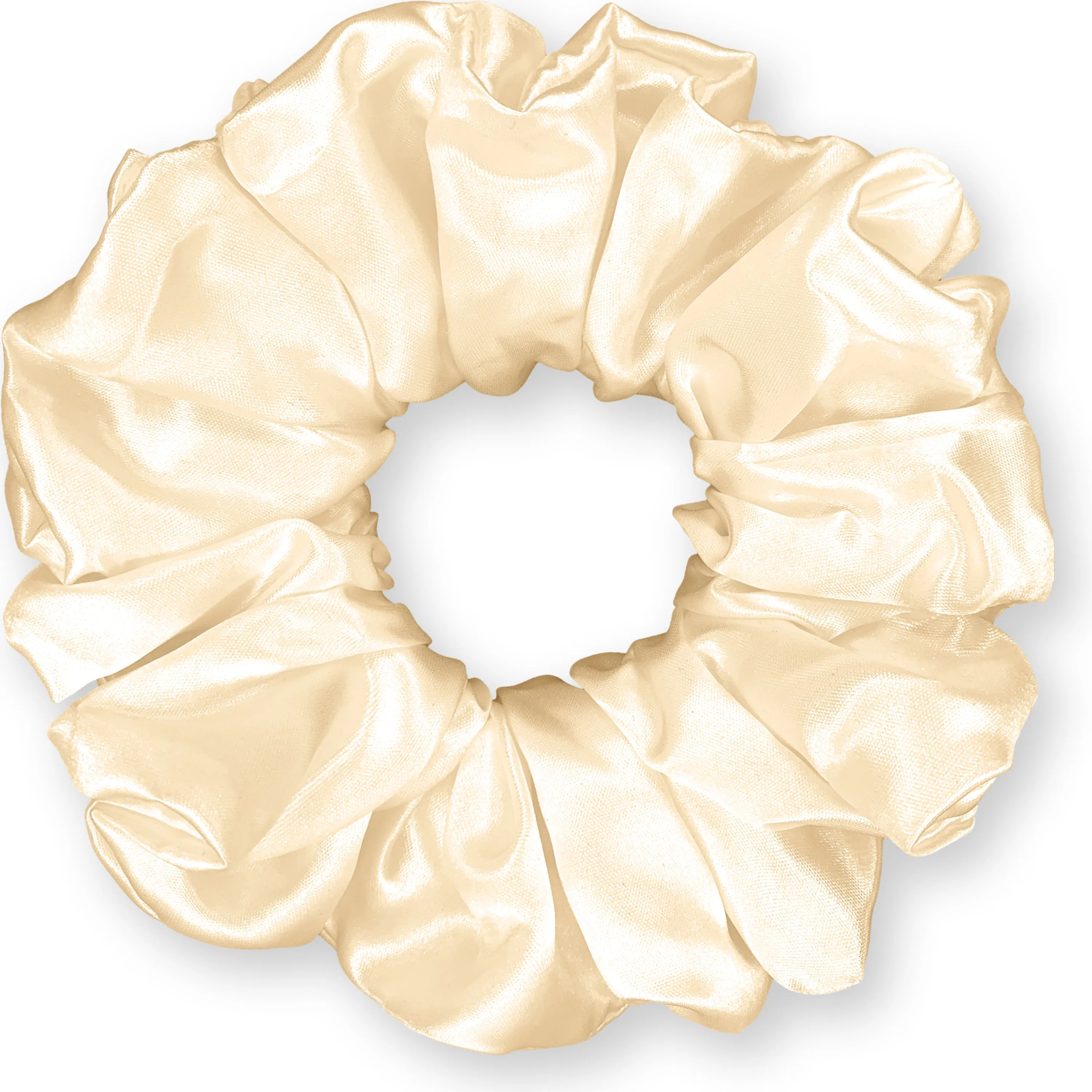 Bridal Satin Scrunchies King Size XXL Oversized Ponytail Holder Made in the USA Pearl