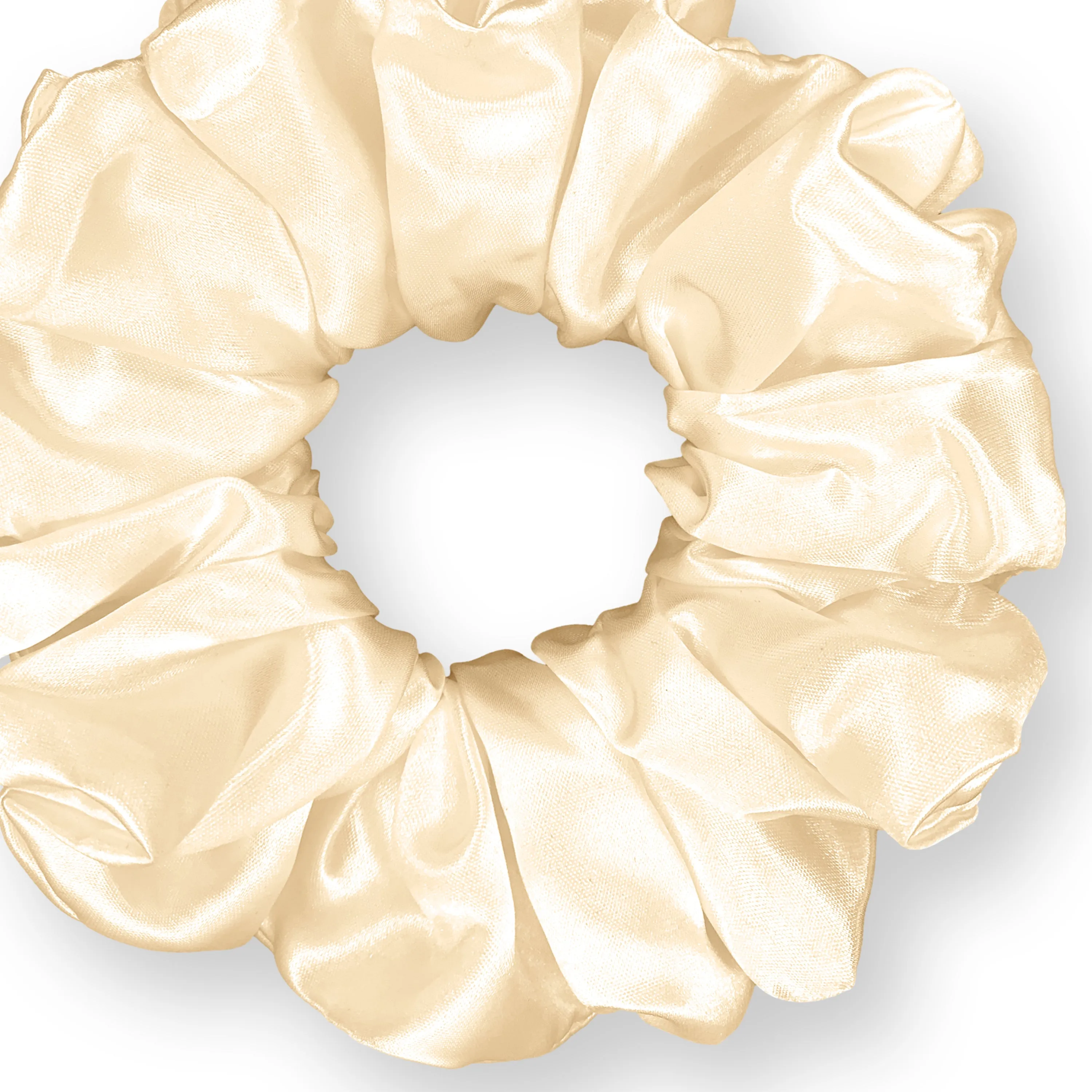 Bridal Satin Scrunchies King Size XXL Oversized Ponytail Holder Made in the USA Pearl