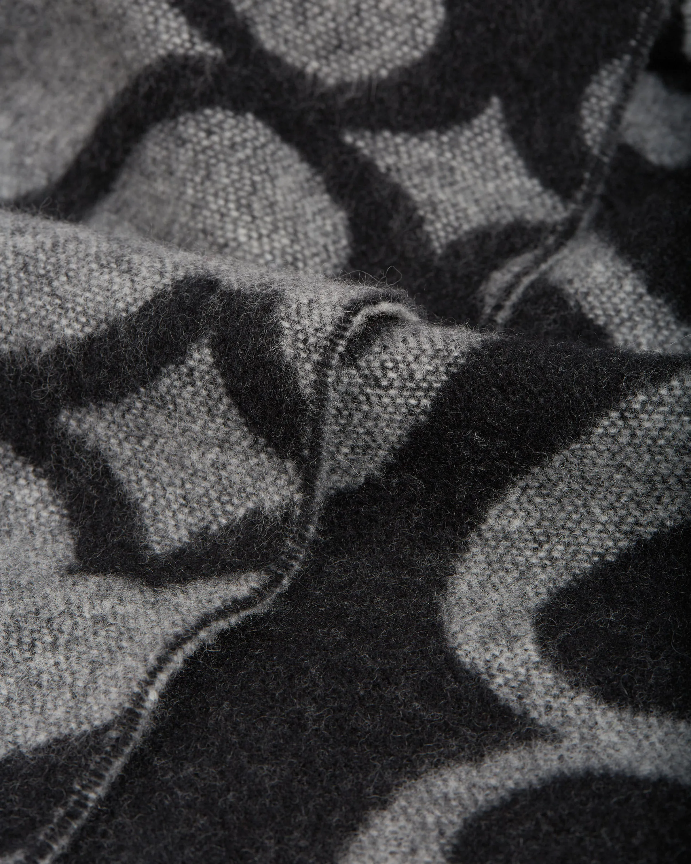 Cashmere Wool Strathberry Monogram Scarf - Black/Grey