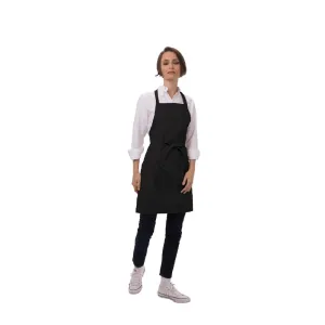 Chef Works Two Patch Pocket Bib Apron Black - B780