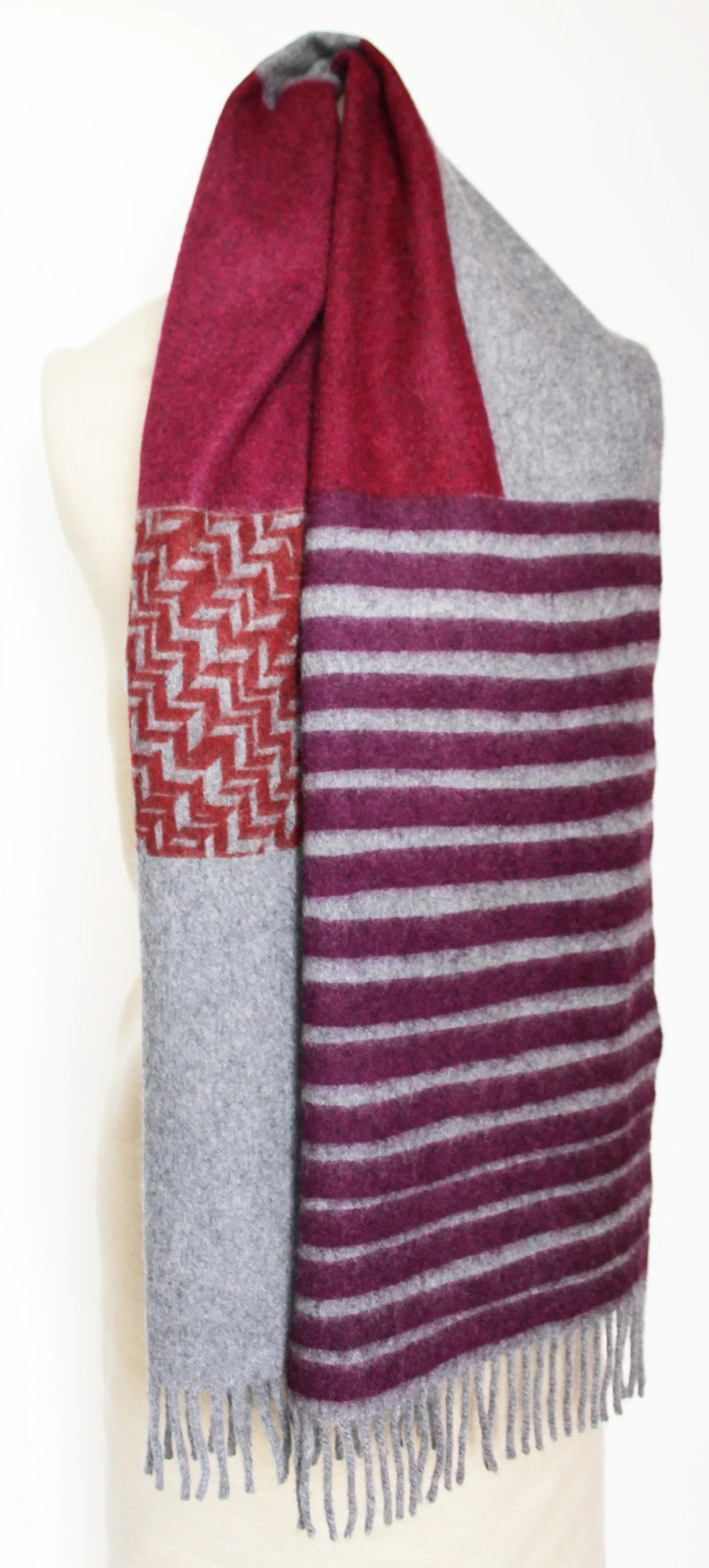 Colour Block hand printed Angora Wool scarf - Staffa 9 menswear