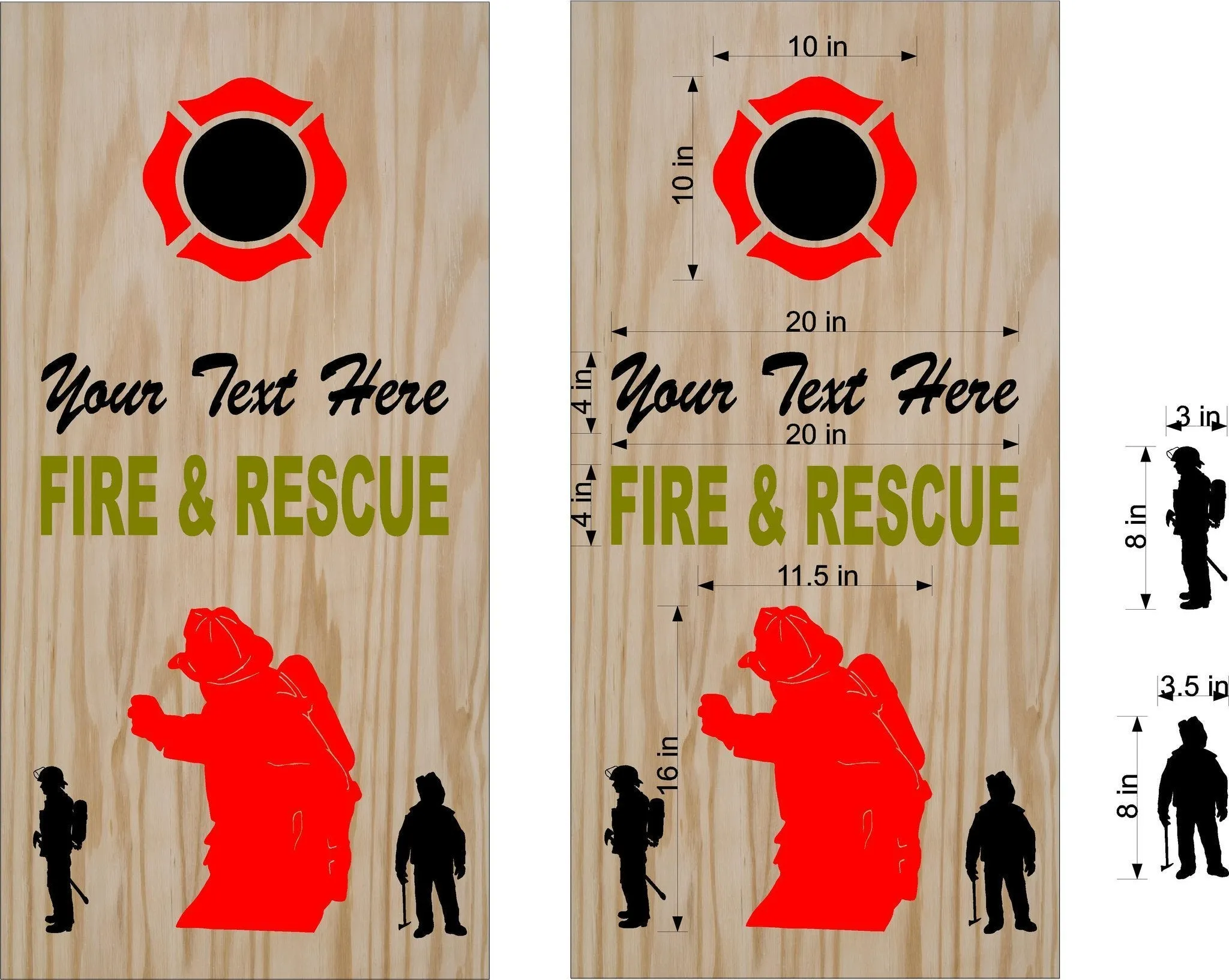 Cornhole Boards Decals EMS EMT Fireman Fire Fighter 12