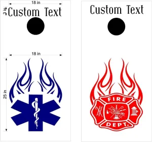 Cornhole Boards Decals Fire EMS EMT Fireman Fighter Sticker 1547