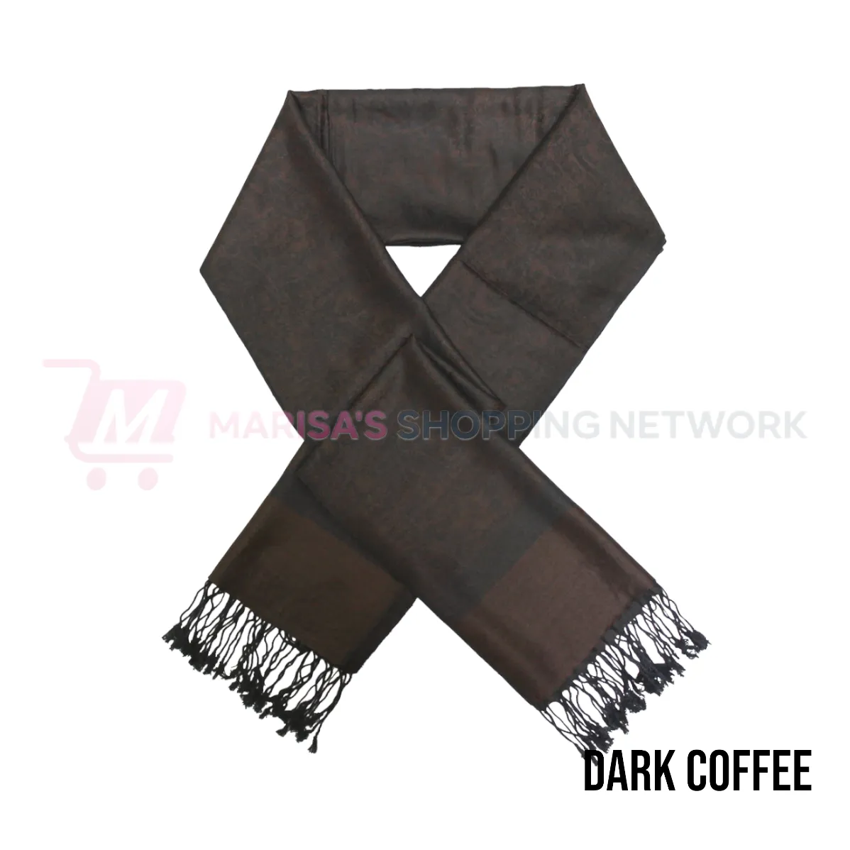 Dark Coffee Paisley Pashmina Scarves