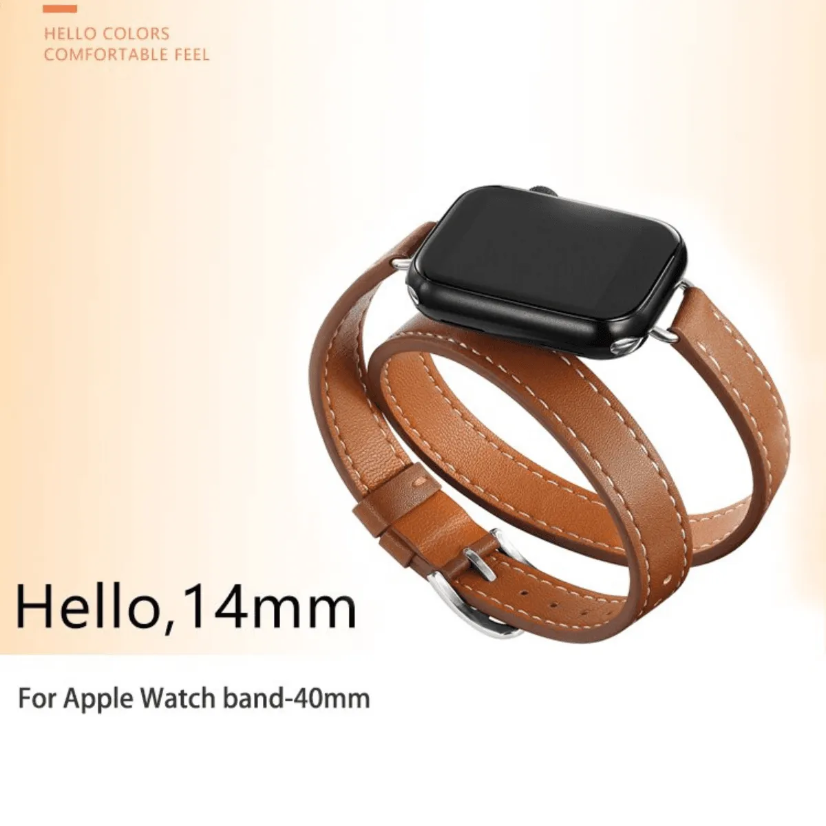 Double Tour Leather Strap Apple Watch