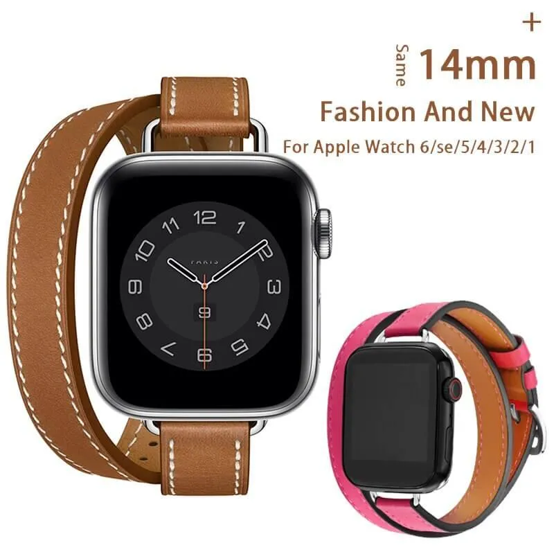 Double Tour Leather Strap Apple Watch