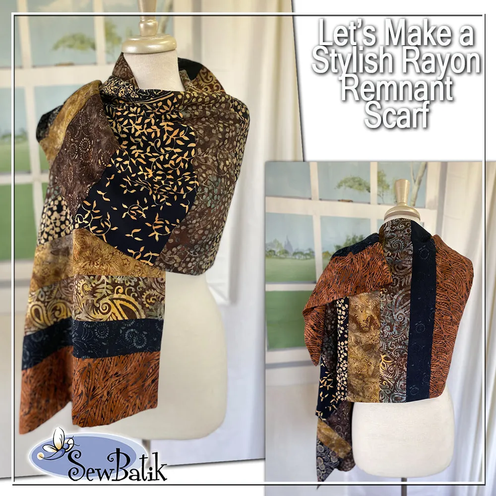 Fashion Duo:  Stylish Rayon Remnant Shawl / Scarf