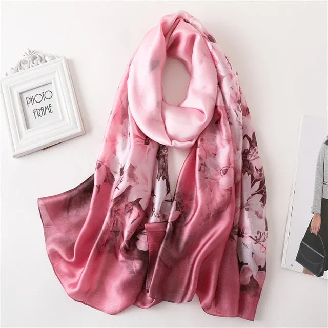 Fashion Silk Scarf Printed Bandana Shawl #FS-1