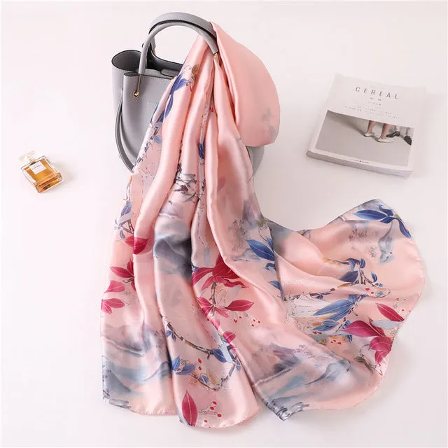 Fashion Silk Scarf Printed Bandana Shawl #FS-1