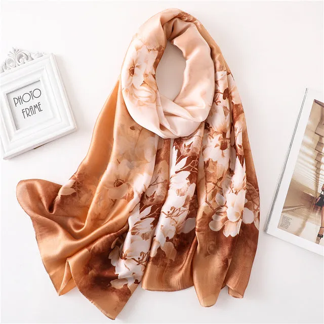 Fashion Silk Scarf Printed Bandana Shawl #FS-1