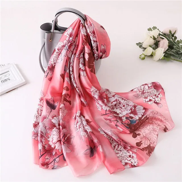 Fashion Silk Scarf Printed Bandana Shawl #FS-1