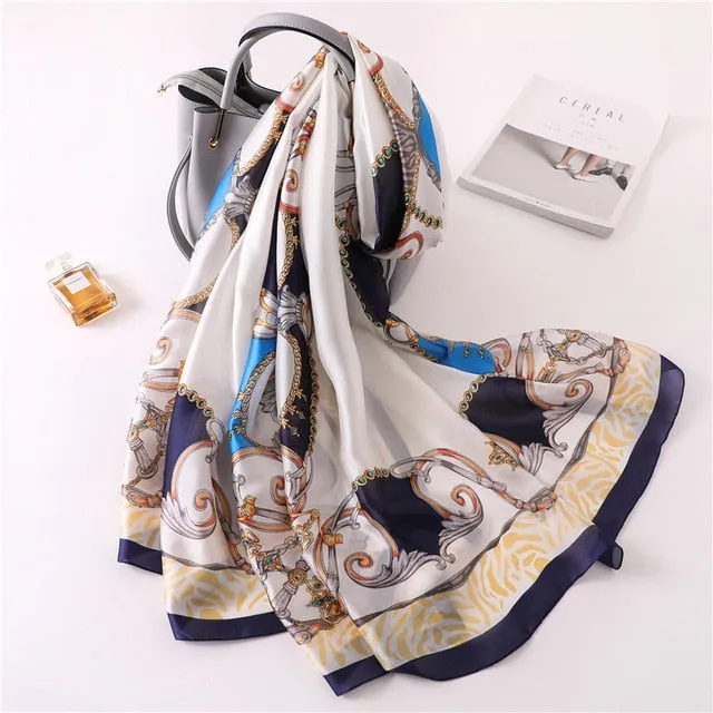 Fashion Silk Scarf Printed Bandana Shawl #FS-1