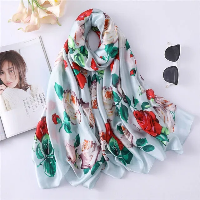 Fashion Silk Scarf Printed Bandana Shawl #FS-1