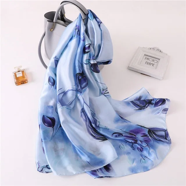 Fashion Silk Scarf Printed Bandana Shawl #FS-1