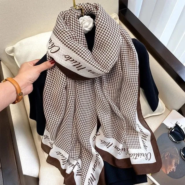 Fashion Silk Scarf Printed Bandana Shawl #LZ021