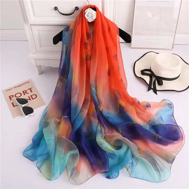 Fashion Silk Summer Scarf Printed Bandana Shawl #2647