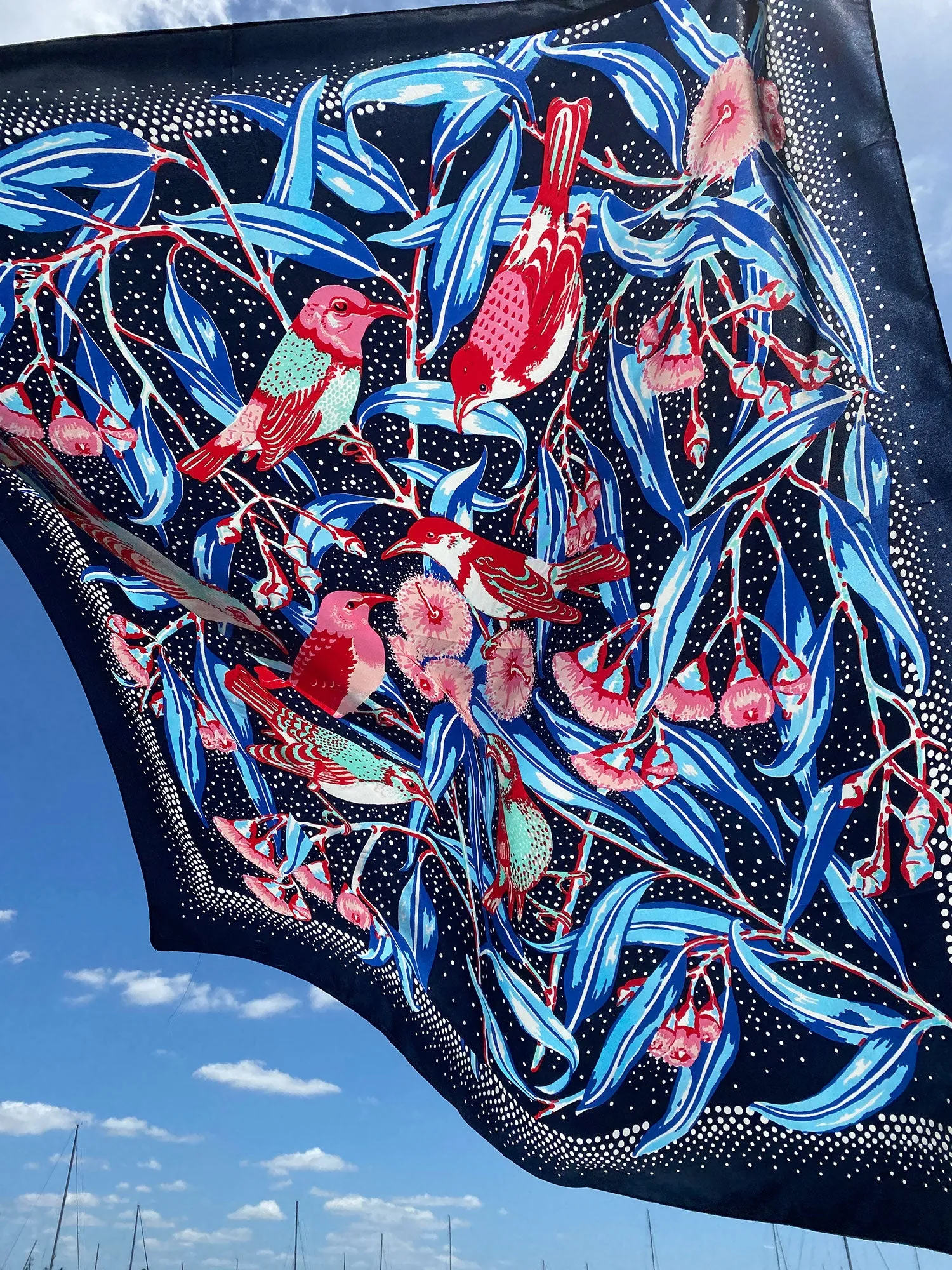 Flowering Gum Classic Indigo Silk Scarf