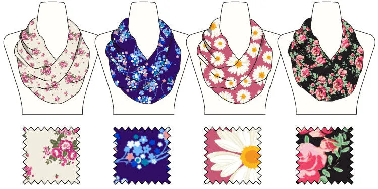 girls floral print infinti lite weight scarf Case of 60