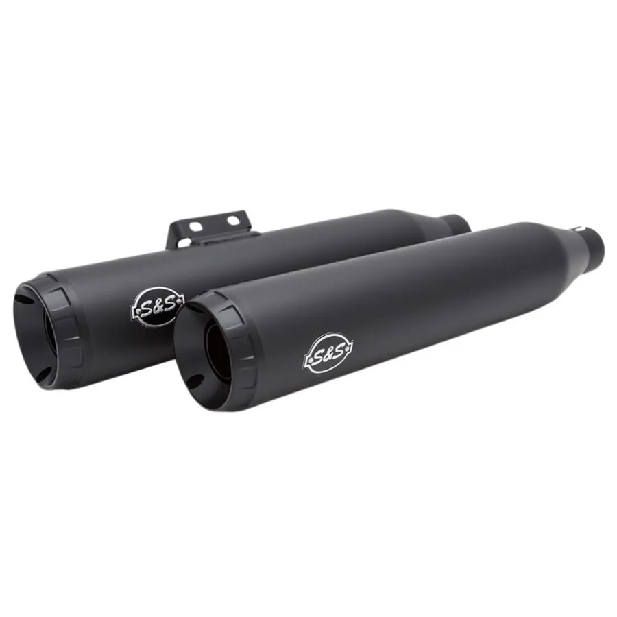 Grand National Race Slip-On Mufflers For M8 Softail Black