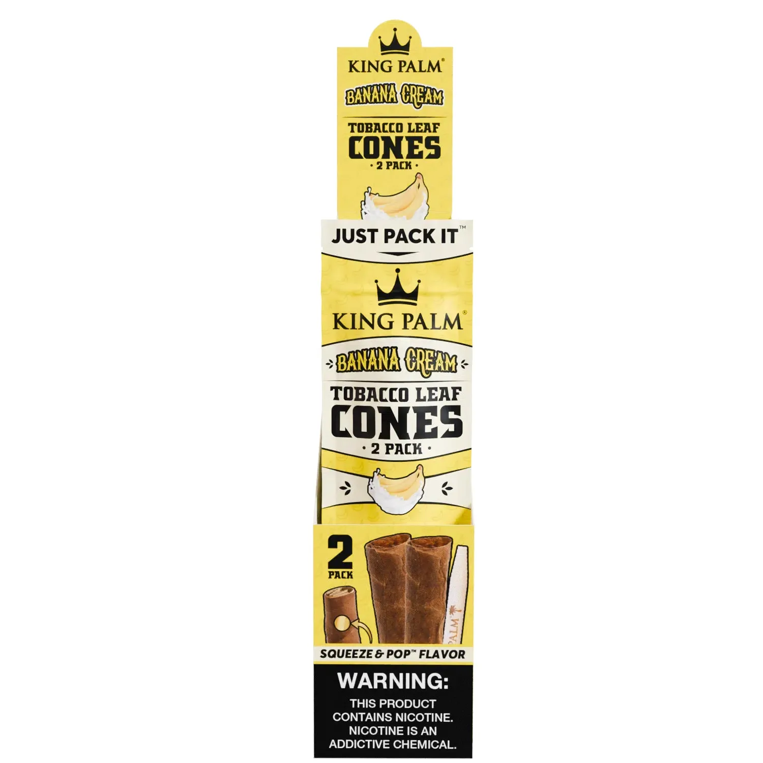 King Palm - Pre-Rolled Tobacco Cones - Pack of 2 - Banana Cream