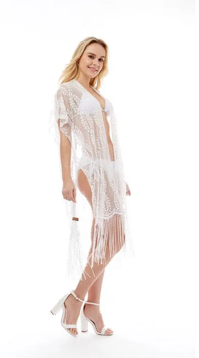 Lace Fringe Beach Cover