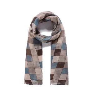 Ladies Classic Brown check print scarf