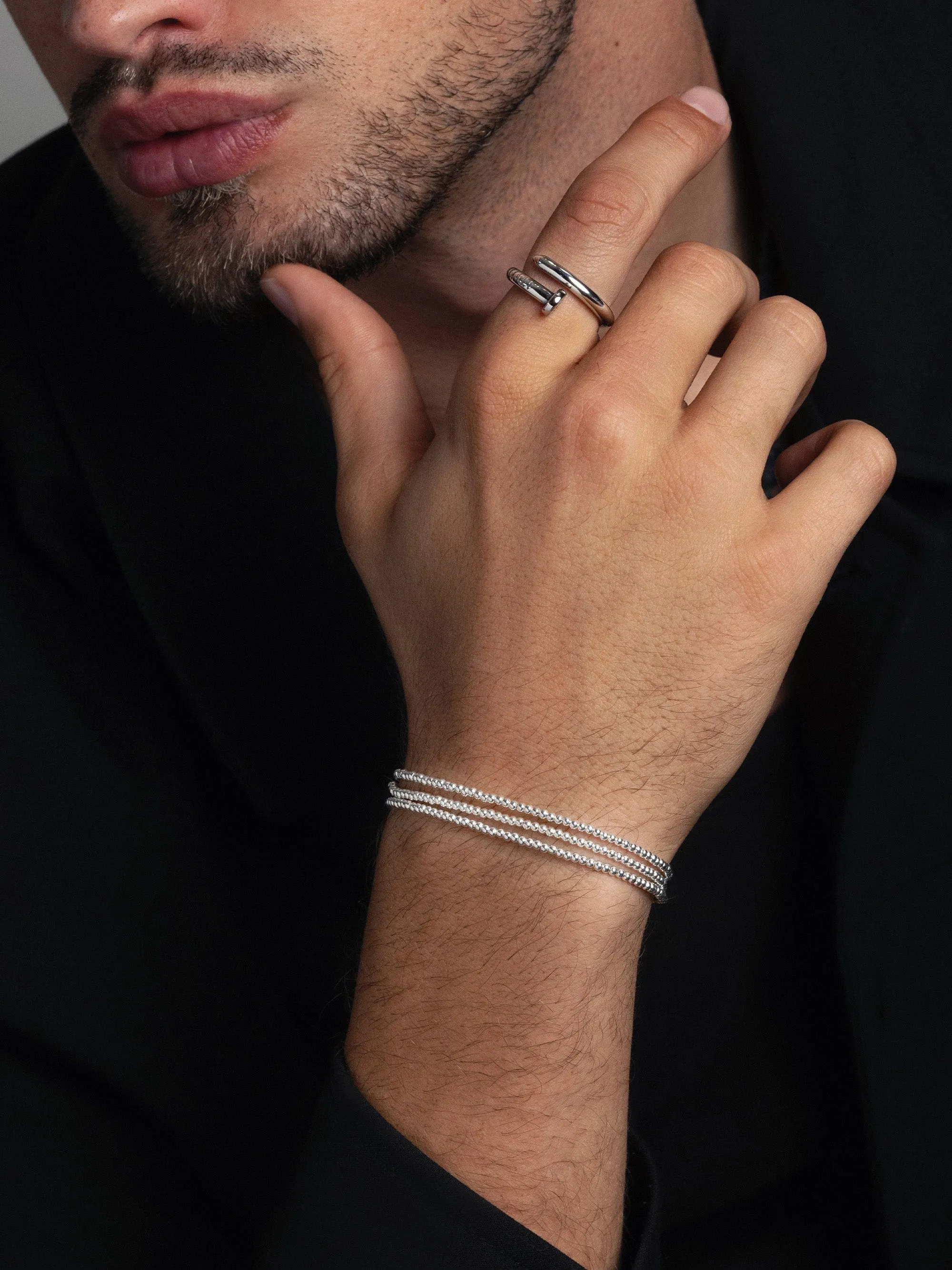 Men's Sterling Silver Wrap-Around Bracelet