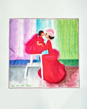 MOM & DAUGHTER LOVE STORY 100% Silk Art-A-Porte Scarf