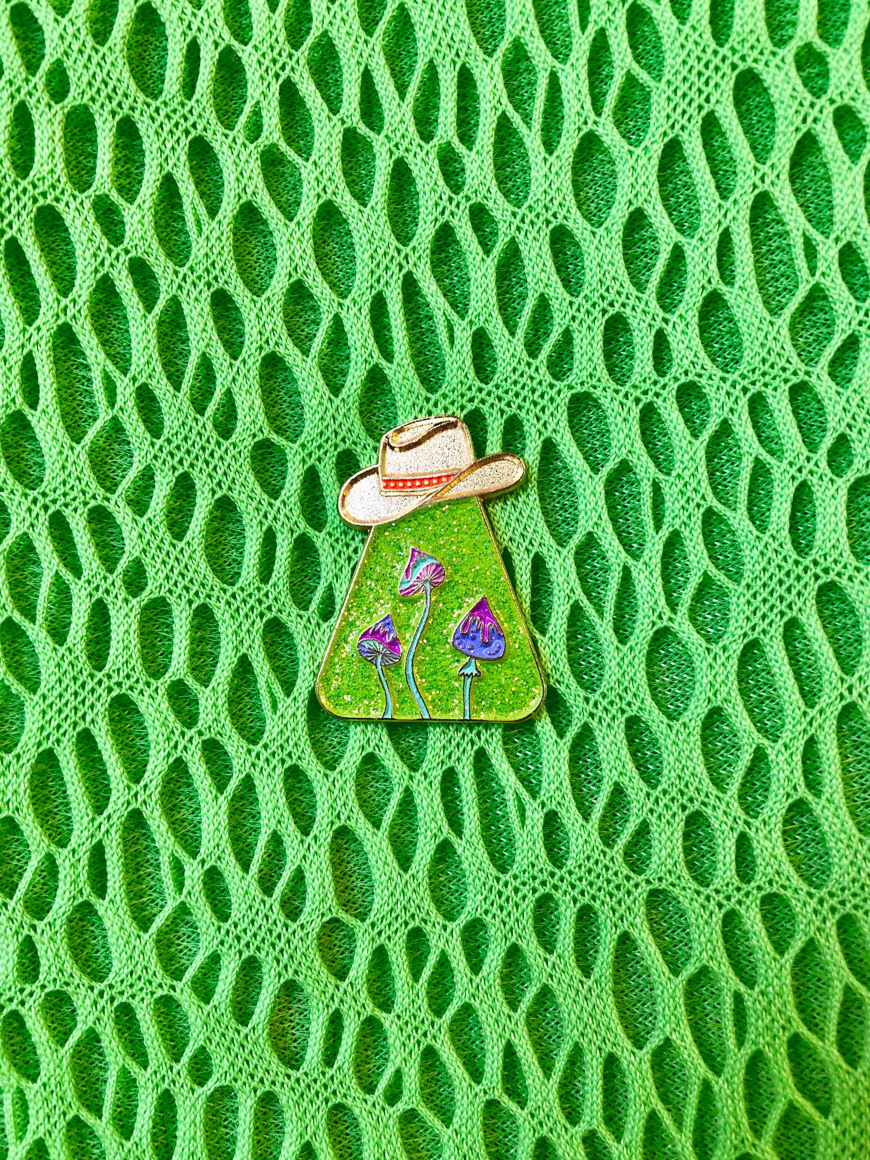 Mushroom Abduction Enamel Pin Badge