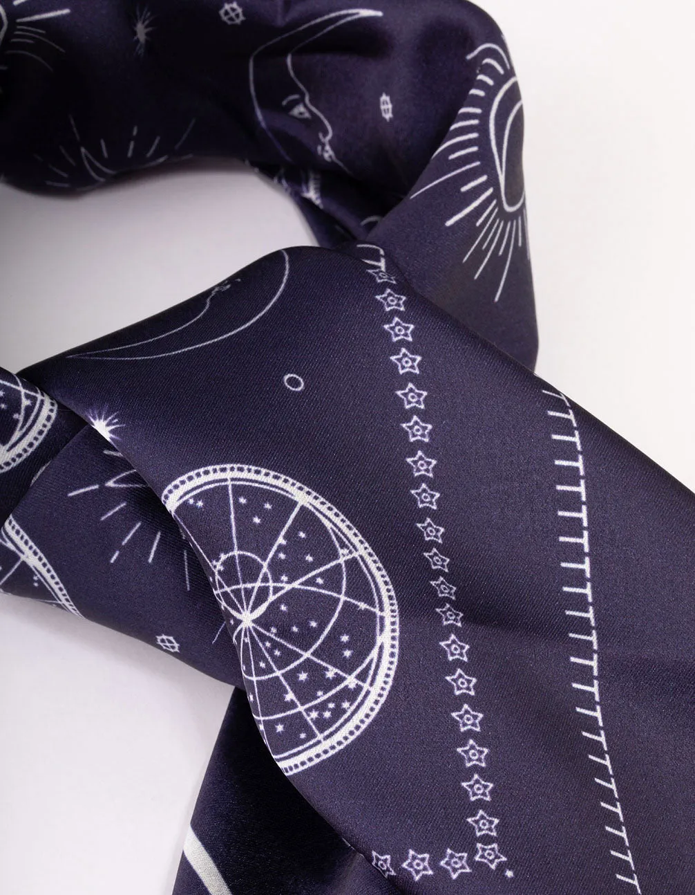 Navy Fabric Celestial Printed Scarf